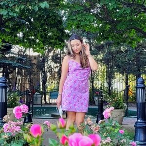 Purple floral dress